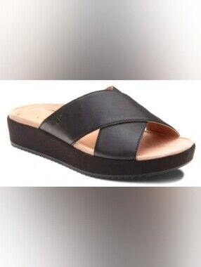 Vionic Hayden Black Wedge Slides 6.5